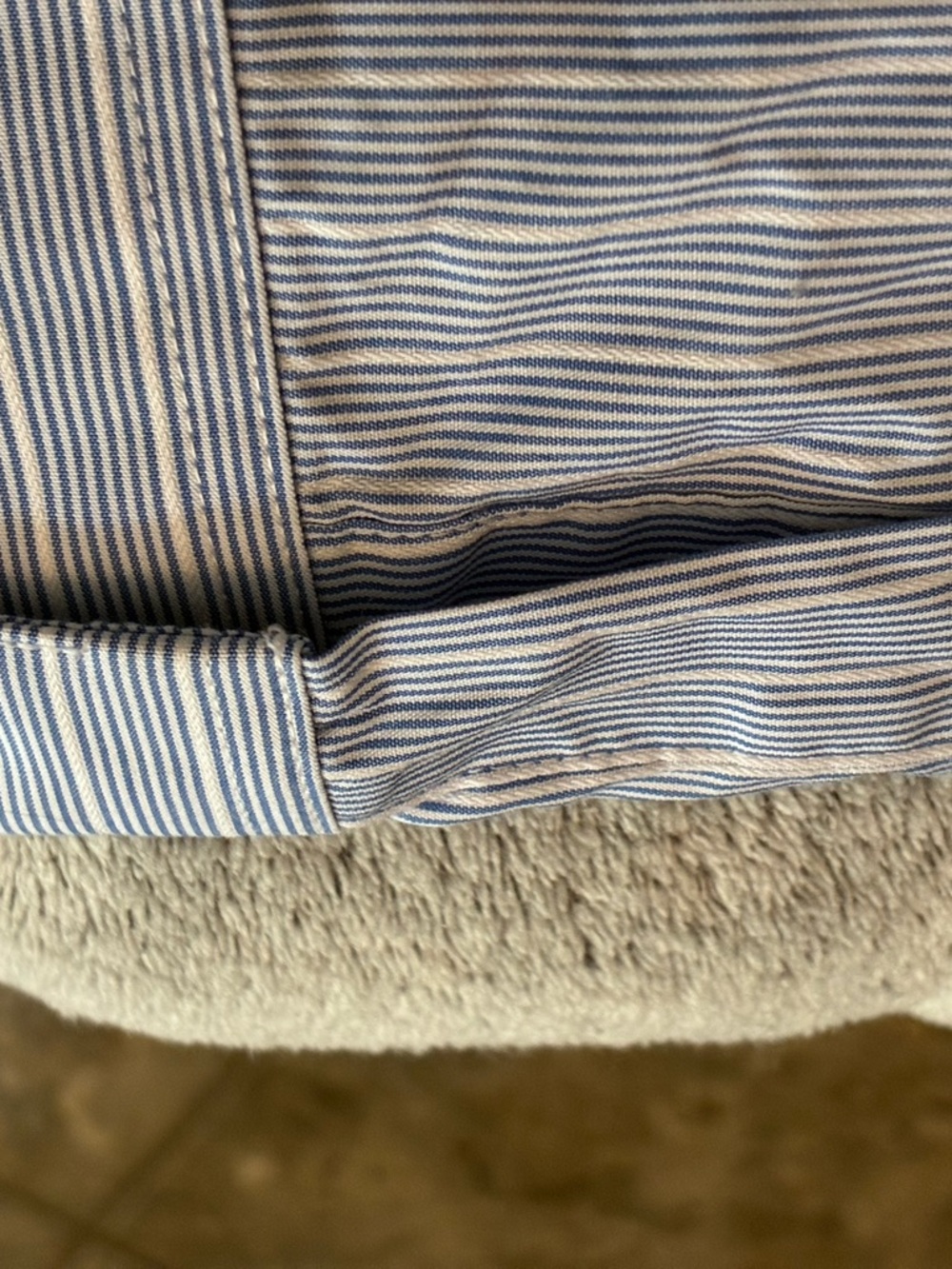 Calvin Klein Light Blue Pinstripe Dress Shirt with White Contrast Collar - Picture 6 of 6